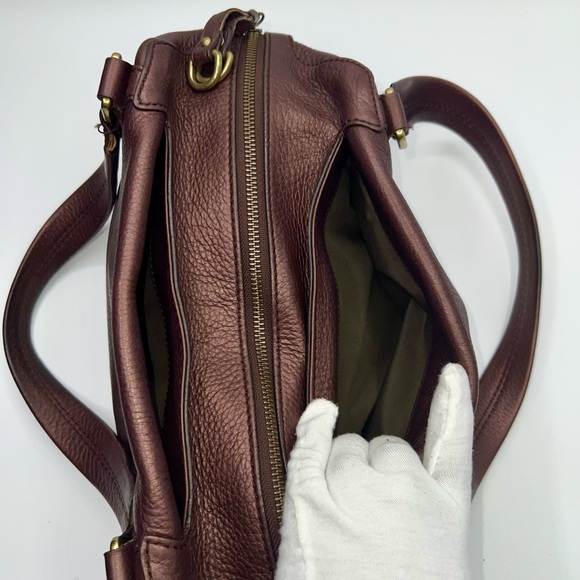 Cole Haan Purple Leather Satchel - EUC - Picture 9 of 14
